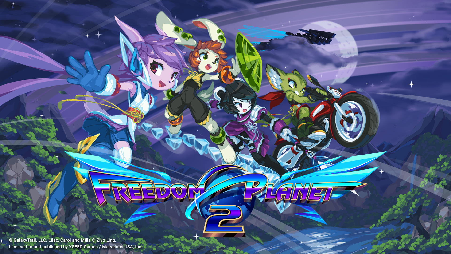 The key art for Freedom Planet 2.