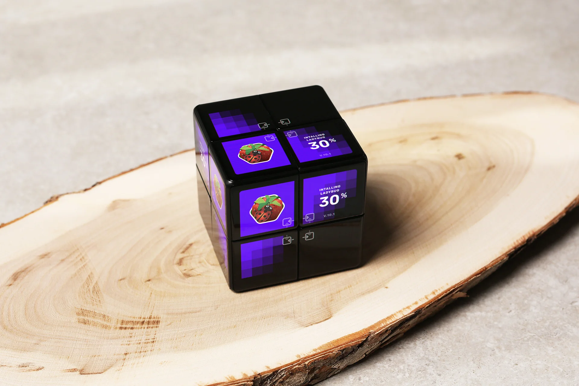 A photo of Rubik's WOWCube in use.